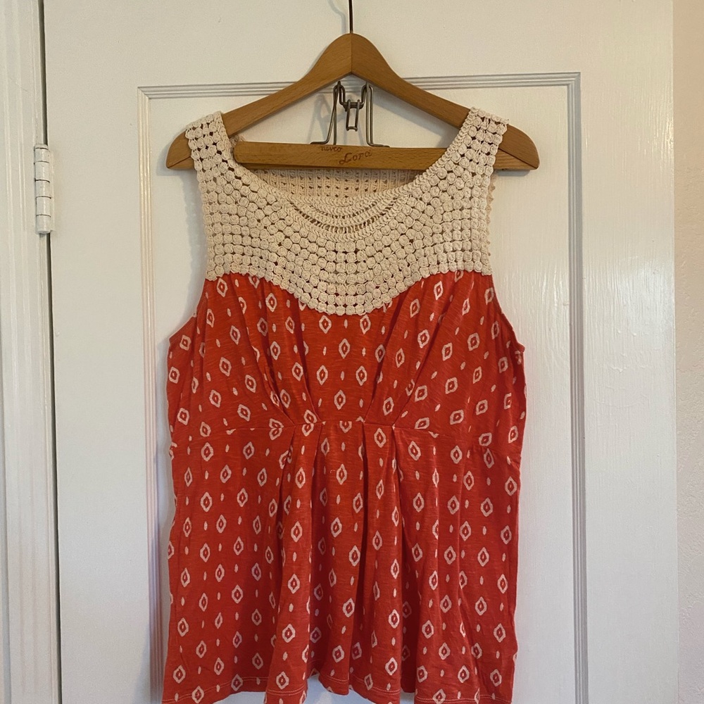 Anthropologie Deletta L Crochet boho top